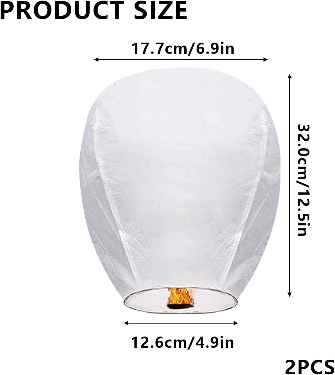 2 Pack Chinese Lantern Floating Sky Lanterns to Release in Memory and Convey Wishes, Biodegradable and Eco Friendly, Fire Resistant Paper for Outside, Eid, Funeral, Memorial Day - Image 2