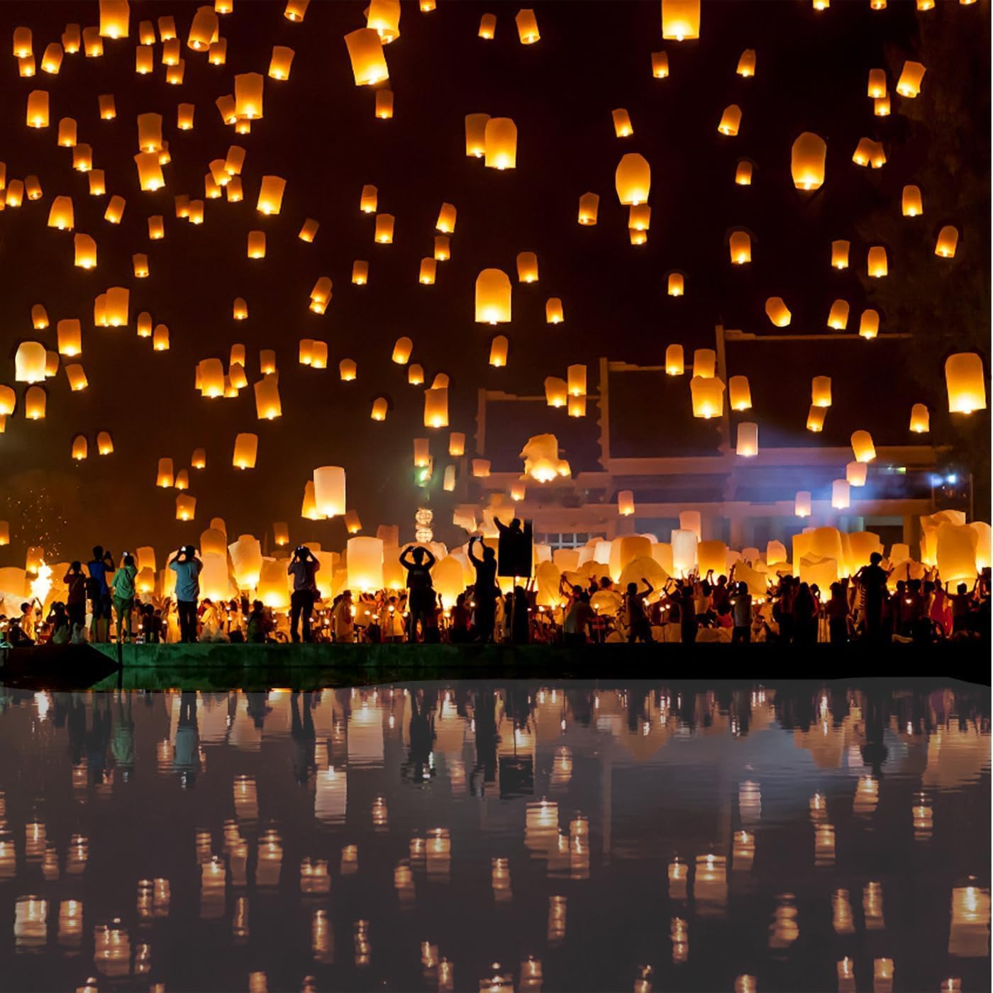 2 Pack Chinese Lantern Floating Sky Lanterns to Release in Memory and Convey Wishes, Biodegradable and Eco Friendly, Fire Resistant Paper for Outside, Eid, Funeral, Memorial Day - Image 7