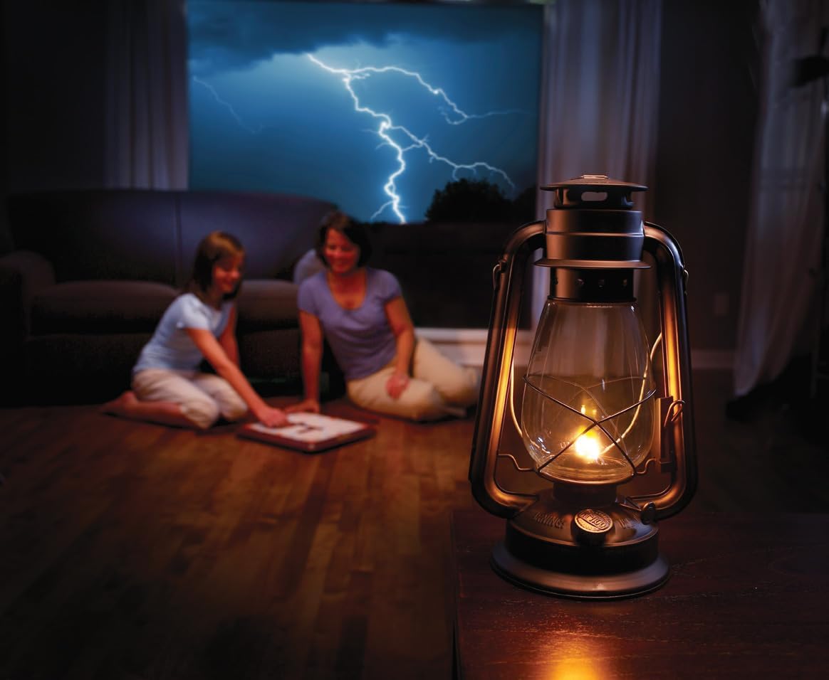 Lamplight Large Paraffin Oil Indoor Lamp, Hurricane Lamp, Emergency Kit, 52664 Farmer’s Lantern Indoor Oil Lamp, Black, Original - Image 2