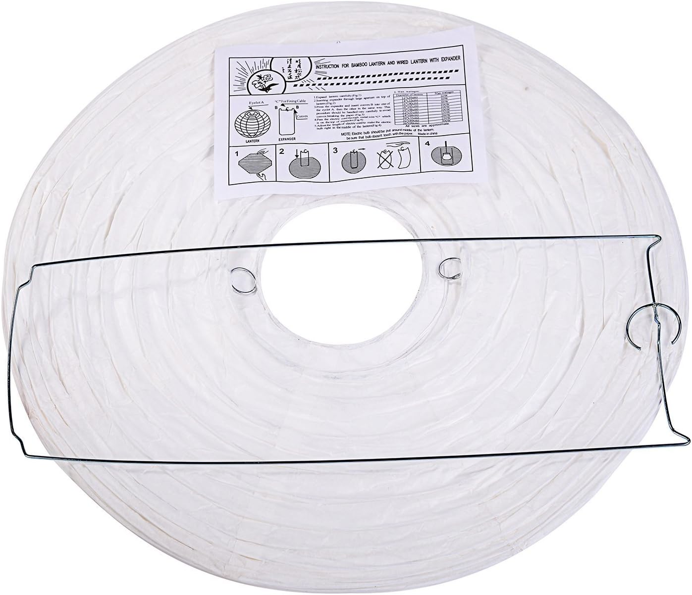 LIHAO 12 Inch White Round Paper Lanterns (10 Pack) - Image 5
